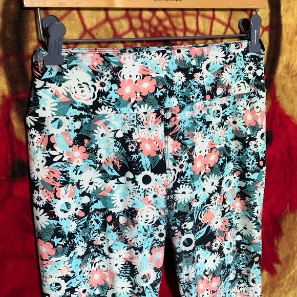 LULAROE-light multicolor floral poly blend high waist stretch legging/yoga pants - Picture 4 of 9